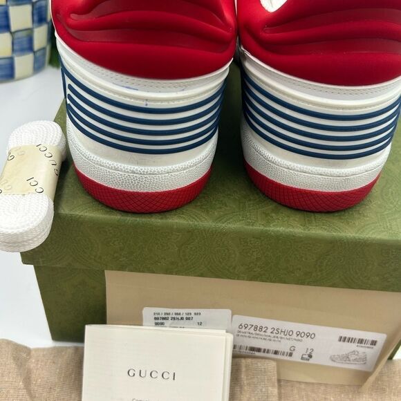 Men’s Gucci, leather low top basket sneakers size 12 made in Italy - Picture 7 of 10